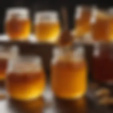 Varieties of Honey and Their Crystallization Different types of honey in jars showcasing crystallization