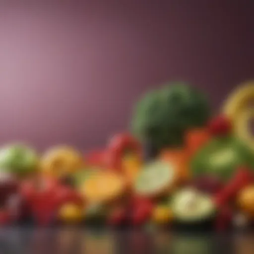 Colorful assortment of fruits and vegetables reflecting DASH diet principles