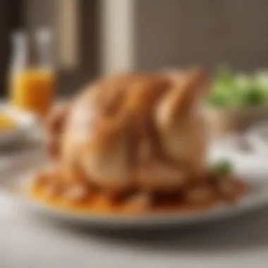 Juicy sliced chicken served on a plate