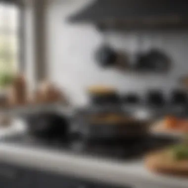Embracing Cast Iron Black in Modern Culinary Spaces A vibrant kitchen scene featuring cast iron black pots and pans in use
