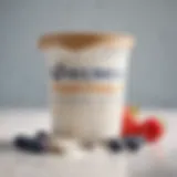 Nutritional chart of 0% Greek yogurt highlighting key vitamins and minerals.