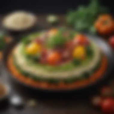 Artistic Vegetable Dish Presentation A beautiful presentation of a vegetable dish, inspiring culinary creativity.