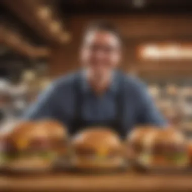 Delighting in the Wegmans Burger Experience Customer enjoying a Wegmans burger experience