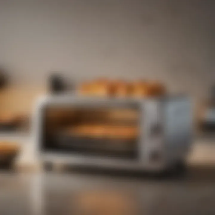 A modern toaster oven showcasing its sleek design and features