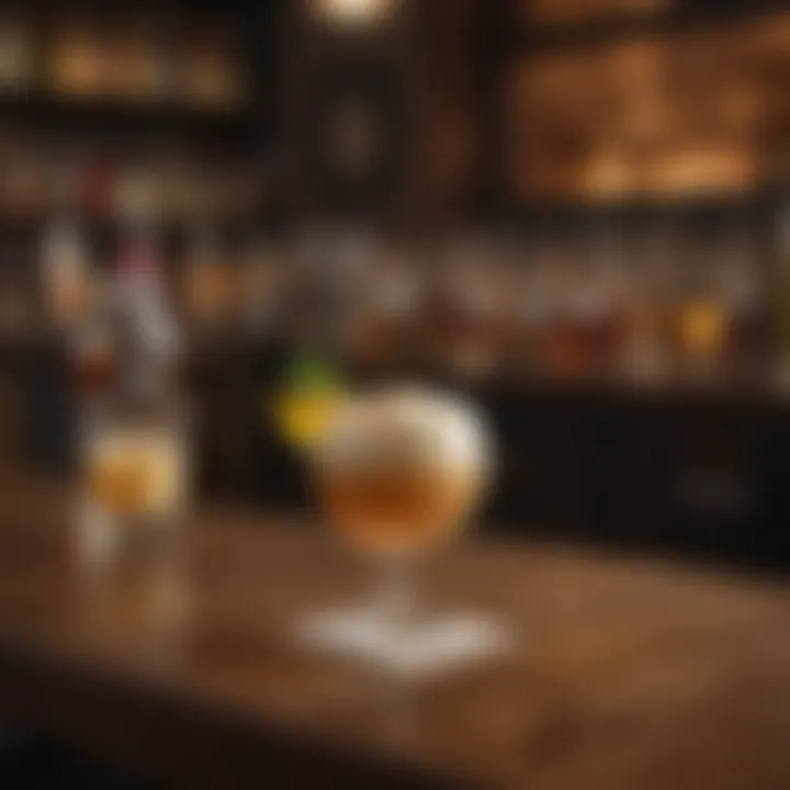 A stylish bar setting featuring a collection of whiskey cream cocktails